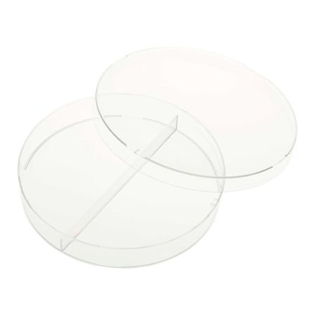 Celltreat CELLTREAT 100mm x 15mm Petri Dish, 2 Compartments, Sterile, Clear, 500/Case 229682